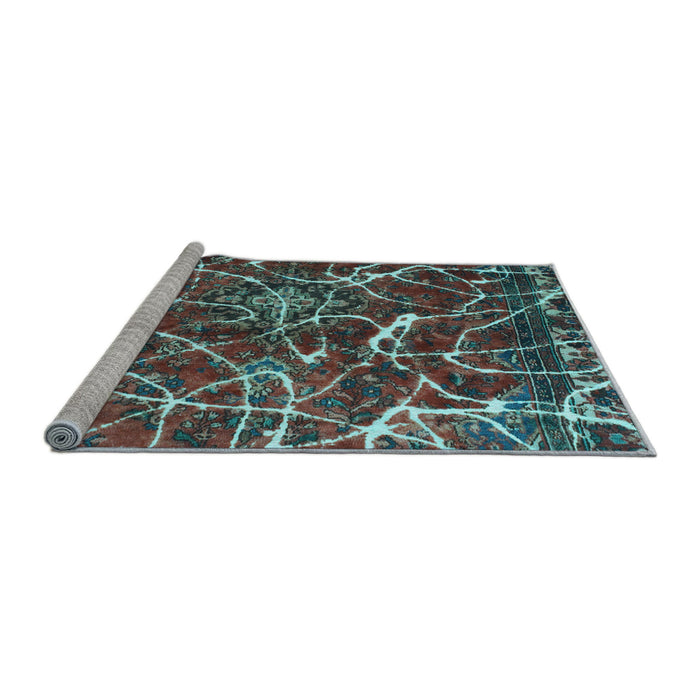 Sideview of Machine Washable Abstract Light Blue Modern Rug, wshabs1244lblu