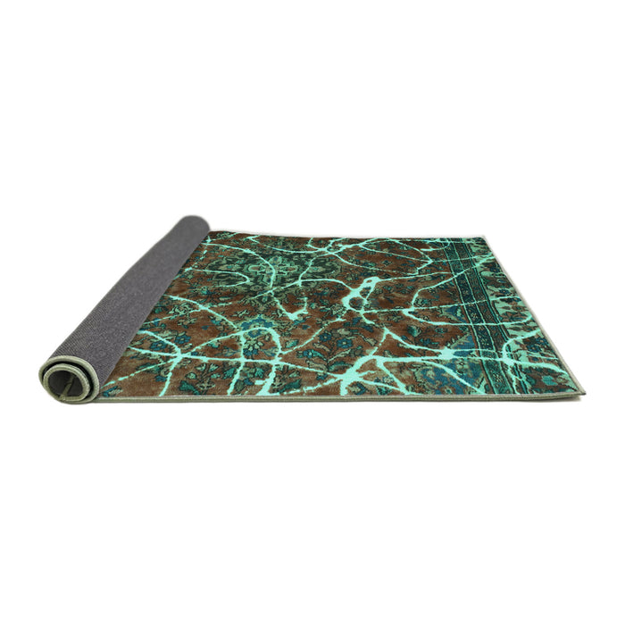 Sideview of Abstract Turquoise Modern Rug, abs1244turq