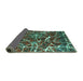 Sideview of Abstract Turquoise Modern Rug, abs1244turq