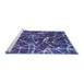 Sideview of Machine Washable Abstract Blue Modern Rug, wshabs1244blu