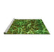 Sideview of Machine Washable Abstract Green Modern Area Rugs, wshabs1244grn