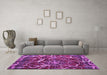 Machine Washable Abstract Purple Modern Area Rugs in a Living Room, wshabs1244pur