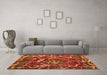 Machine Washable Abstract Orange Modern Area Rugs in a Living Room, wshabs1244org