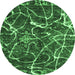 Round Abstract Emerald Green Modern Rug, abs1244emgrn