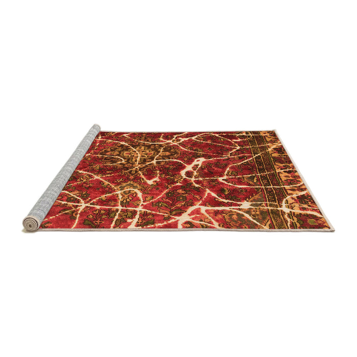 Sideview of Machine Washable Abstract Orange Modern Area Rugs, wshabs1244org