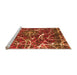 Sideview of Machine Washable Abstract Orange Modern Area Rugs, wshabs1244org