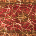 Square Machine Washable Abstract Orange Modern Area Rugs, wshabs1244org