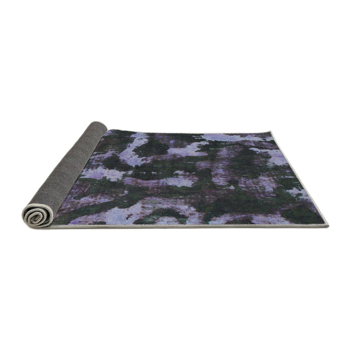 Sideview of Abstract Slate Blue Grey Modern Rug, abs1245