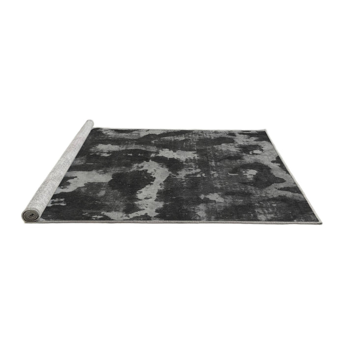 Sideview of Machine Washable Abstract Gray Modern Rug, wshabs1245gry