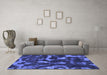 Machine Washable Abstract Blue Modern Rug in a Living Room, wshabs1245blu