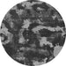 Round Machine Washable Abstract Gray Modern Rug, wshabs1245gry