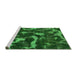 Sideview of Machine Washable Abstract Green Modern Area Rugs, wshabs1245grn