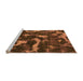 Sideview of Machine Washable Abstract Orange Modern Area Rugs, wshabs1245org