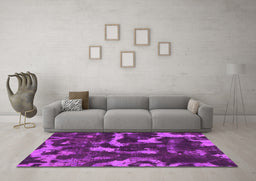 Machine Washable Abstract Pink Modern Rug in a Living Room, wshabs1245pnk