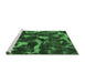 Sideview of Machine Washable Abstract Emerald Green Modern Area Rugs, wshabs1245emgrn