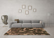 Machine Washable Abstract Brown Modern Rug in a Living Room,, wshabs1245brn