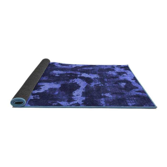 Sideview of Abstract Blue Modern Rug, abs1245blu