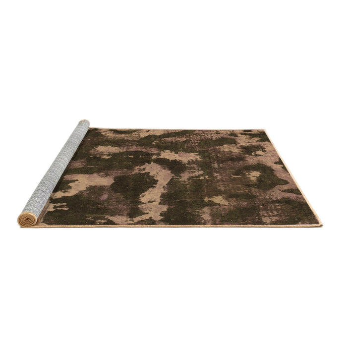 Sideview of Machine Washable Abstract Brown Modern Rug, wshabs1245brn