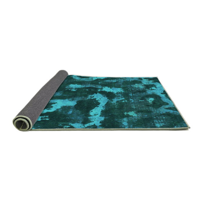 Sideview of Abstract Turquoise Modern Rug, abs1245turq