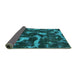 Sideview of Abstract Turquoise Modern Rug, abs1245turq