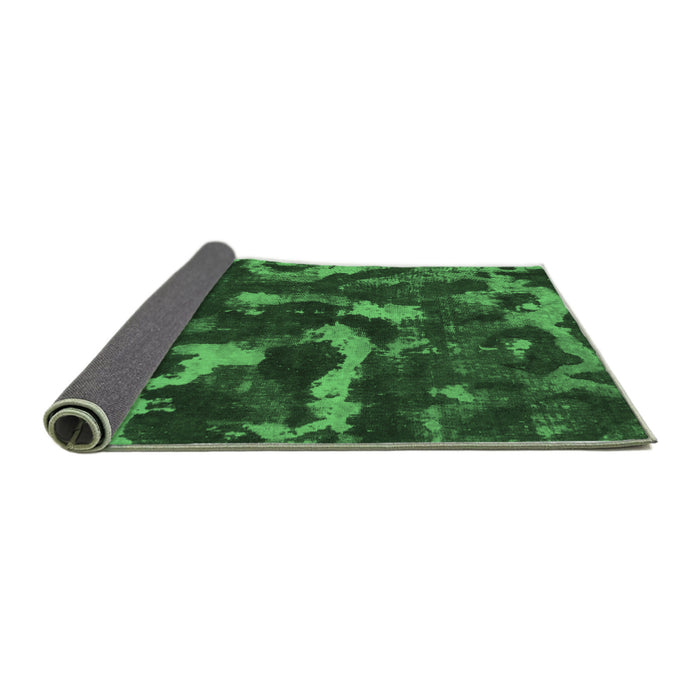 Sideview of Abstract Emerald Green Modern Rug, abs1245emgrn