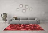 Machine Washable Abstract Red Modern Rug, wshabs1245red