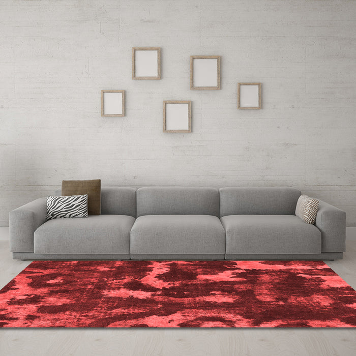 Modern Red Washable Rugs