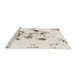 Sideview of Machine Washable Abstract Tan Brown Rug, wshabs1246