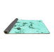 Sideview of Abstract Turquoise Modern Rug, abs1246turq