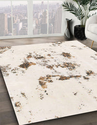 Abstract Tan Brown Modern Rug, abs1246