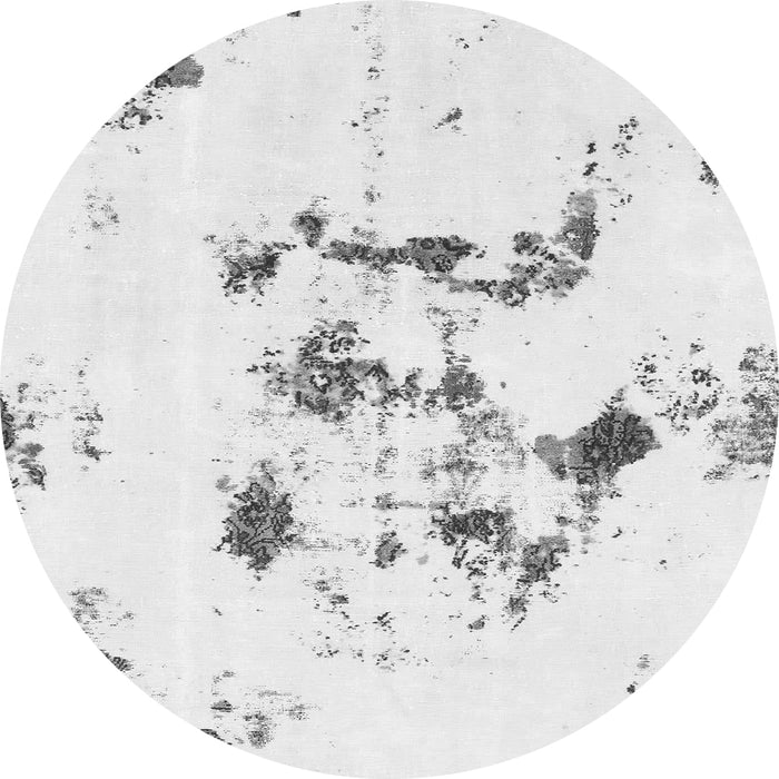 Round Machine Washable Abstract Gray Modern Rug, wshabs1246gry