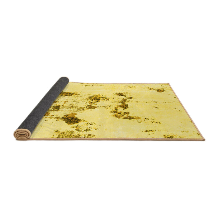 Sideview of Abstract Yellow Modern Rug, abs1246yw