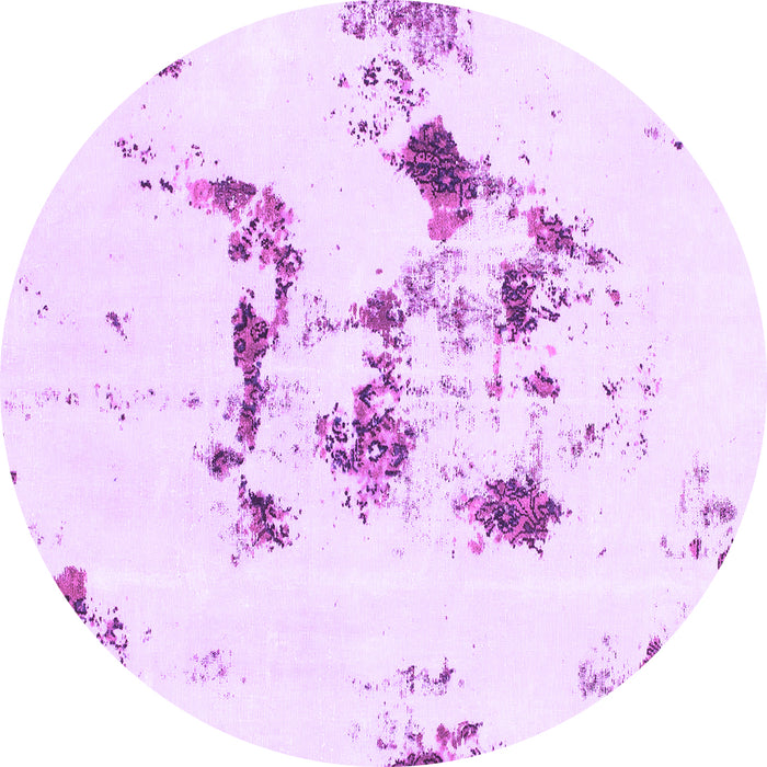 Round Abstract Purple Modern Rug, abs1246pur