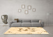 Machine Washable Abstract Brown Modern Rug in a Living Room,, wshabs1246brn