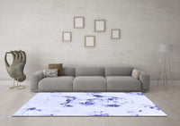 Machine Washable Abstract Blue Modern Rug, wshabs1246blu