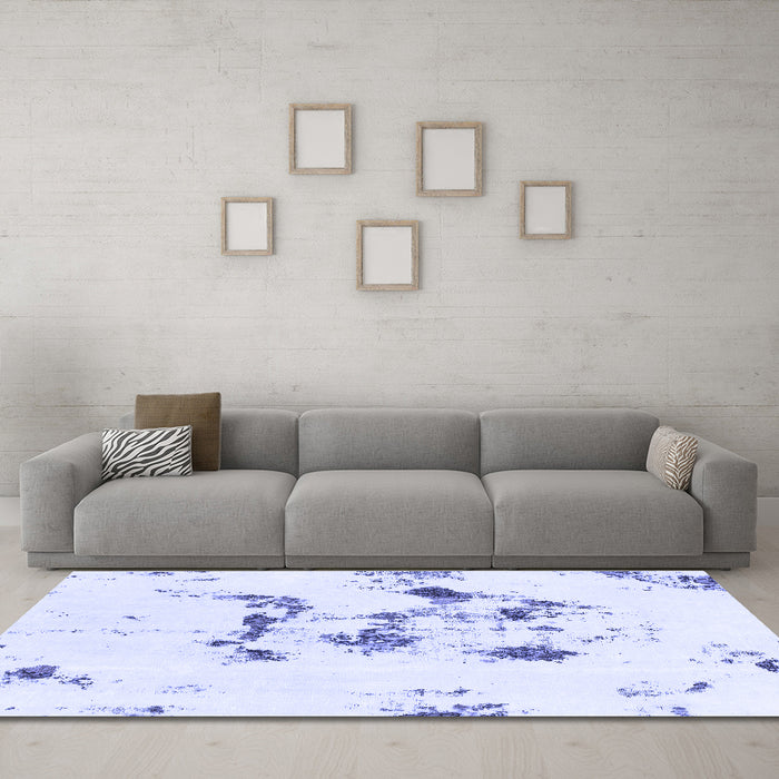 Machine Washable Abstract Blue Modern Rug in a Living Room, wshabs1246blu