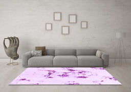 Machine Washable Abstract Purple Modern Area Rugs in a Living Room, wshabs1246pur