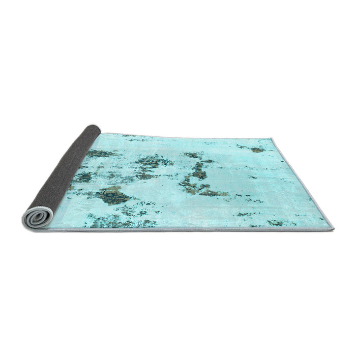 Sideview of Abstract Light Blue Modern Rug, abs1246lblu