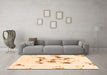 Machine Washable Abstract Orange Modern Area Rugs in a Living Room, wshabs1246org