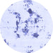 Round Abstract Blue Modern Rug, abs1246blu