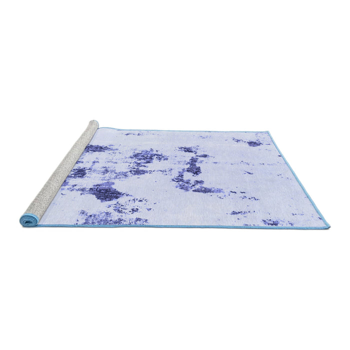 Sideview of Machine Washable Abstract Blue Modern Rug, wshabs1246blu