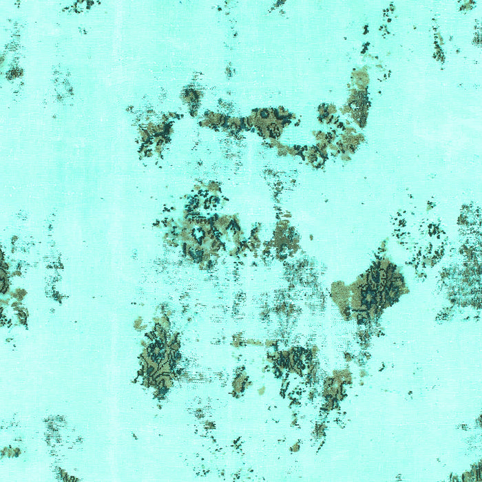 Machine Washable Abstract Turquoise Modern Area Rugs, wshabs1246turq
