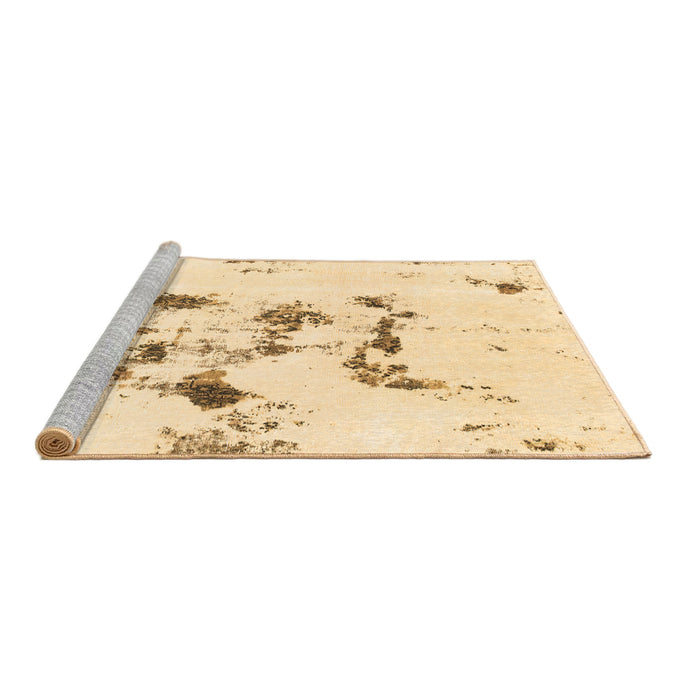 Sideview of Machine Washable Abstract Brown Modern Rug, wshabs1246brn