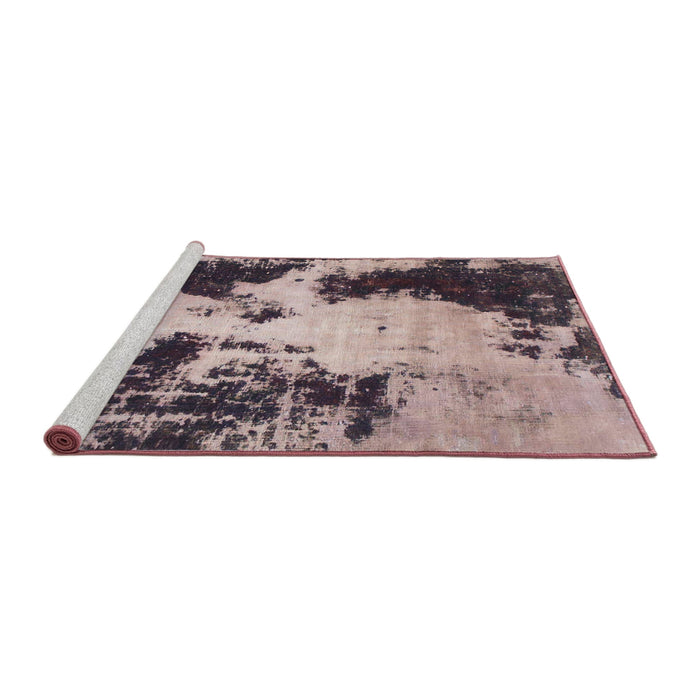 Sideview of Machine Washable Abstract Rosy-Finch Purple Rug, wshabs1247