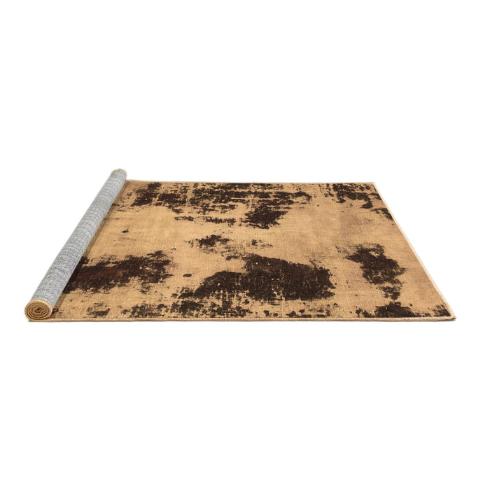 Sideview of Machine Washable Abstract Brown Modern Rug, wshabs1247brn