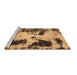 Sideview of Machine Washable Abstract Brown Modern Rug, wshabs1247brn