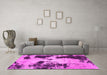 Machine Washable Abstract Pink Modern Rug in a Living Room, wshabs1247pnk