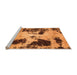 Sideview of Machine Washable Abstract Orange Modern Area Rugs, wshabs1247org