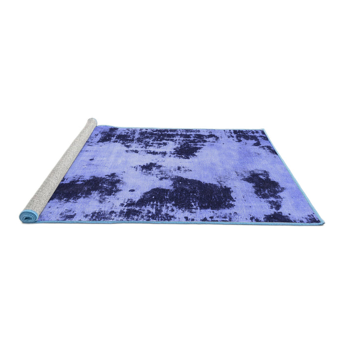 Sideview of Machine Washable Abstract Blue Modern Rug, wshabs1247blu