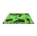 Sideview of Machine Washable Abstract Green Modern Area Rugs, wshabs1247grn